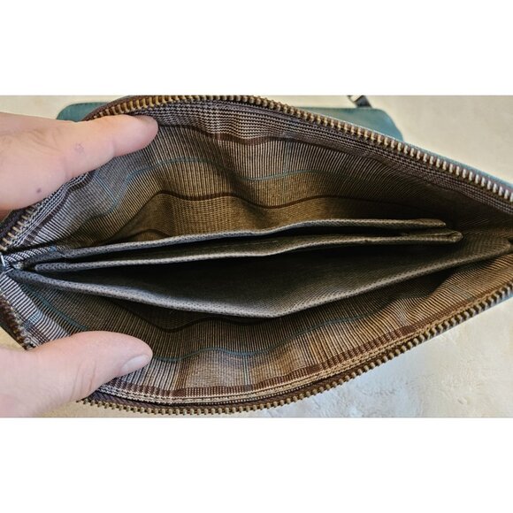 Matt & Nat Vegan Leather Clutch Bag Purse Teal Green UEC - Picture 7 of 9
